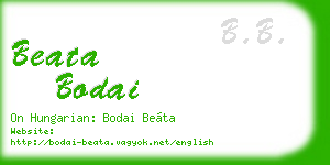 beata bodai business card