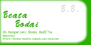 beata bodai business card